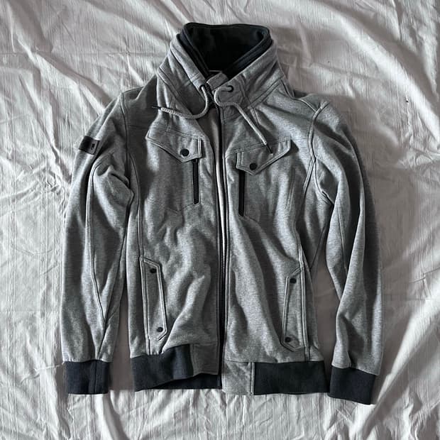 Evisu high neck zip up