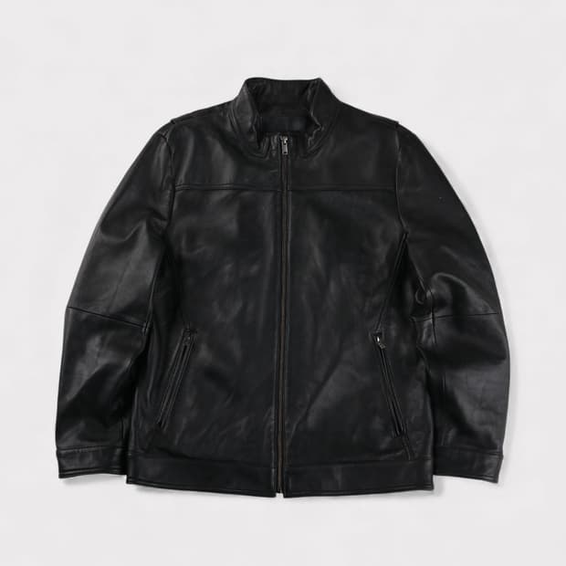 [L] 폴리스 양가죽 블루종 자켓