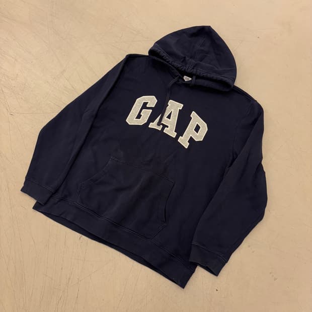 갭 빅로고 네이비 후드티