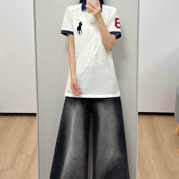 폴로 랄프로렌 빅포니 화이트 카라 반팔 티셔츠