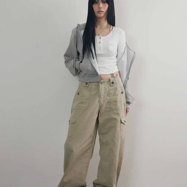 애즈온 JED cargo pants 베이지 s