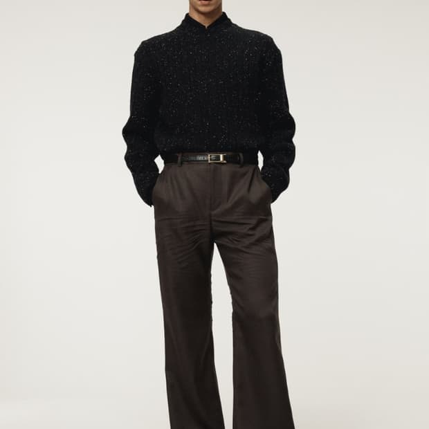 렉토 크리즈 디테일 슬랙스 브라운 판매합니다