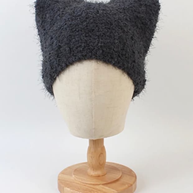 유니버셜케미스트리 fox ear grey beanie 고양이비니