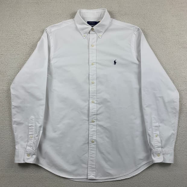 폴로 랄프로렌 포니로고 클래식핏 가먼트 다이 옥스포드 셔츠 화이트