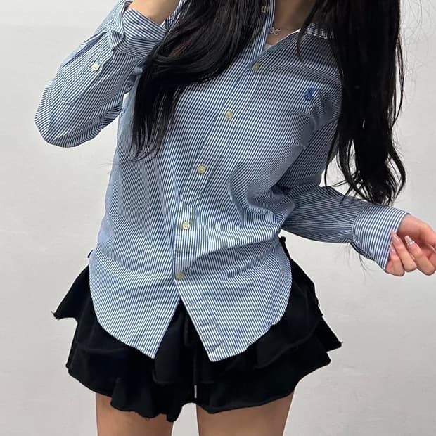 폴로 랄프로렌 현행QR 스트라이프 걸즈 셔츠(6)