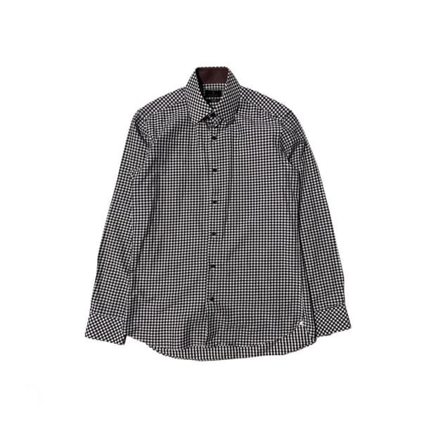 Lanvin 랑방 브라운 체크 슬림핏 셔츠