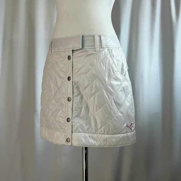 puma quilting fur trimming skirt