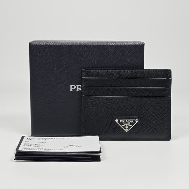 프라다 사피아노 트라이앵글 로고 카드지갑