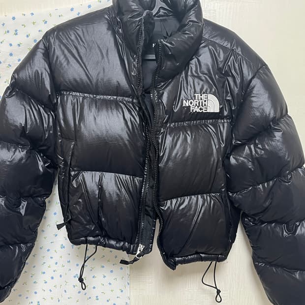 노스페이스 숏패딩 블랙 L