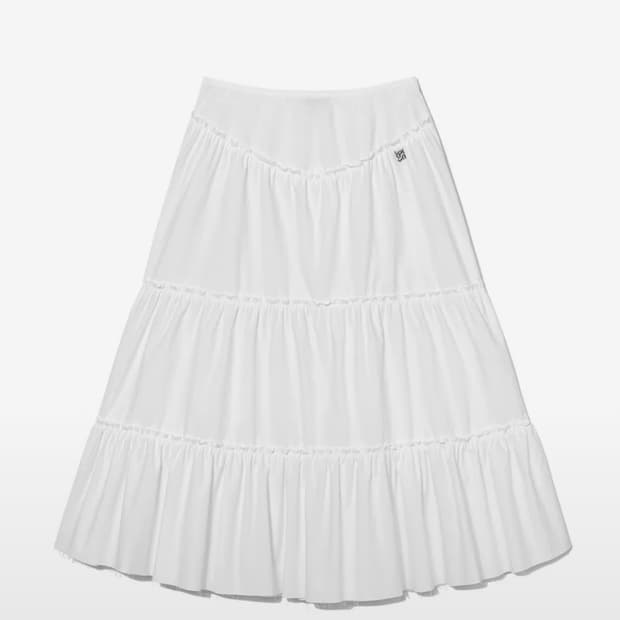 RODEO TIERED RUFFLE SKIRT(WHITE)