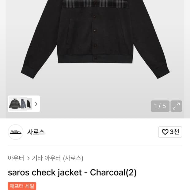 Saros check jacket - charcoal(2)