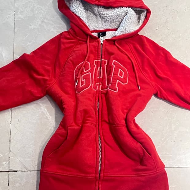 GAP 레드 양털 후드집업 XS