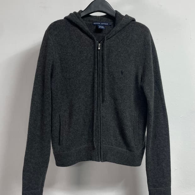 폴로 랄프로렌 캐시미어 크롭 후드 니트집업 (on.551)