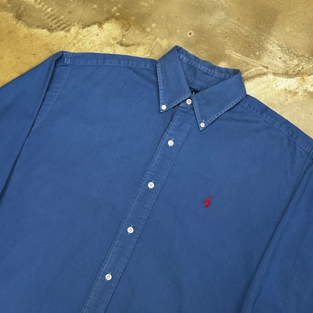 M 폴로랄프로렌 스카이블루 코튼 셔츠