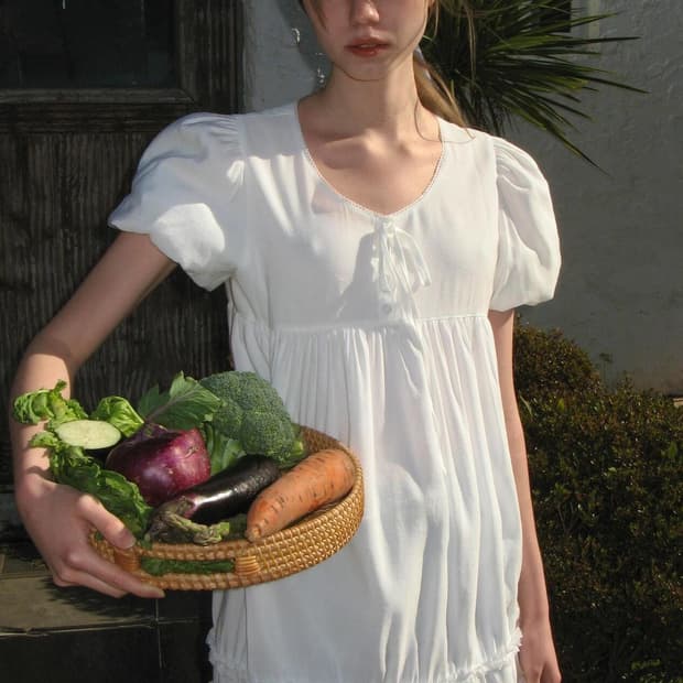 Sinoon Lace Puff Dress (시눈 레이스 퍼프 드레스)