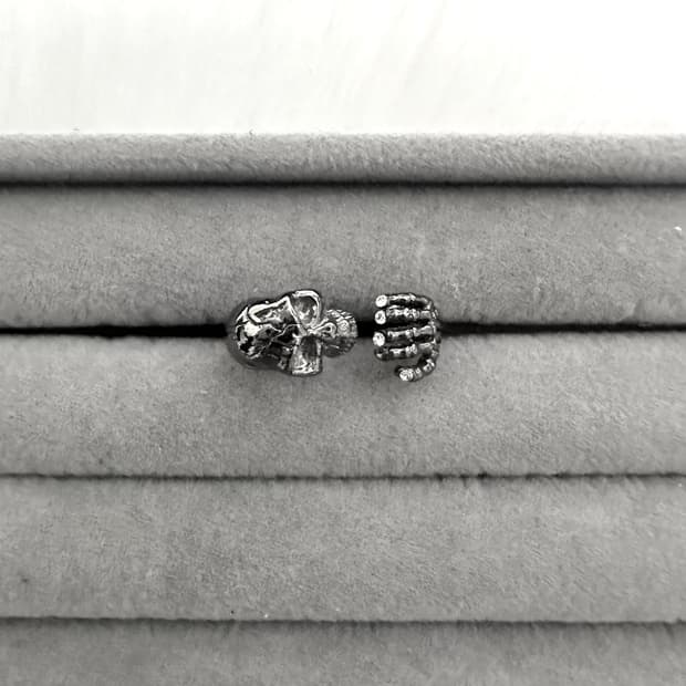 오리엔탈 고스펑크 해골 반지