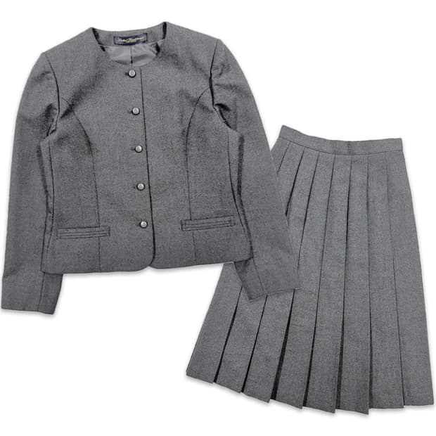 빈티지 Newyorker 칼라리스 자켓 플리츠 스커트 셋업