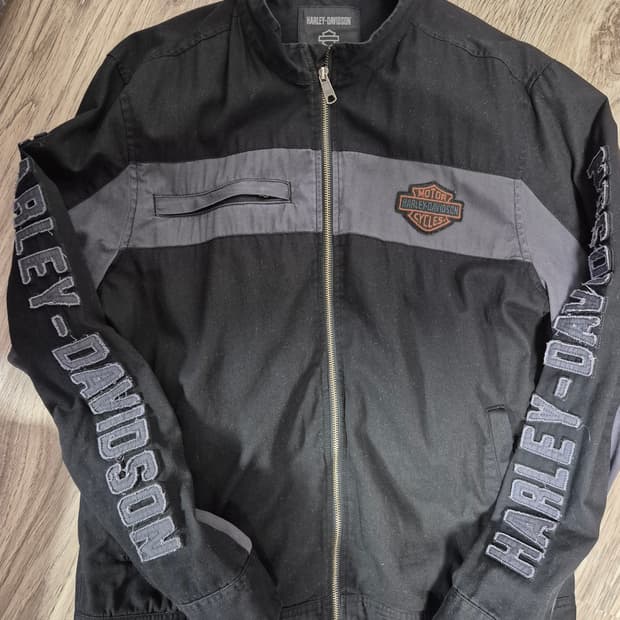할리데이비슨 레터링 코튼 자켓