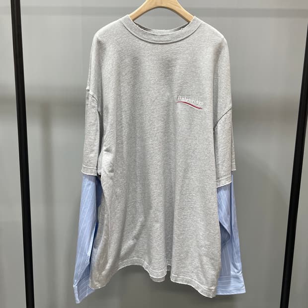 (정품/새상품) 발렌시아가 그레이 캠페인 레이어드 티셔츠