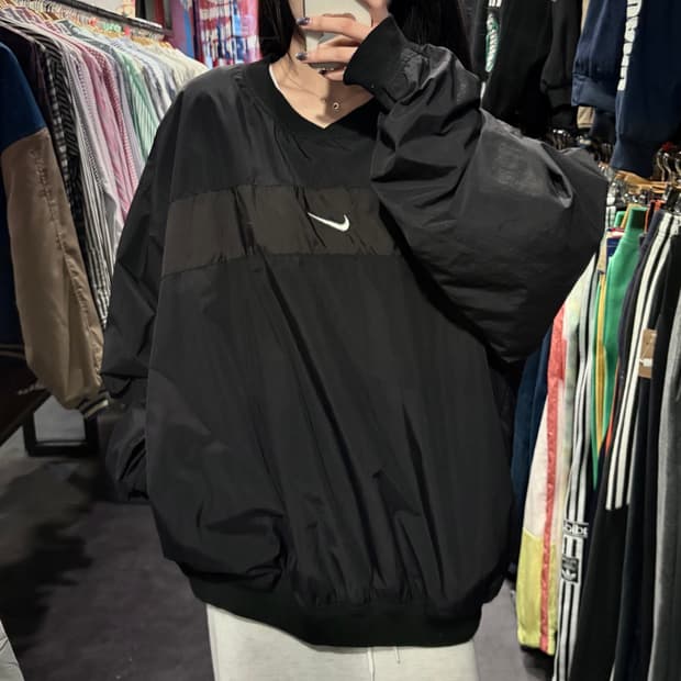 [IM] NIKE 나이키 배색 웜업 블랙