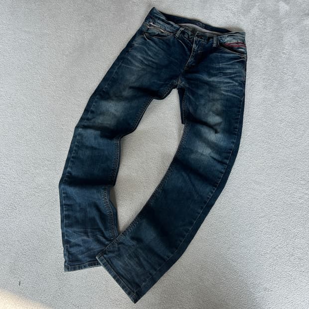 에비스 자수 백로고 데님팬츠 35