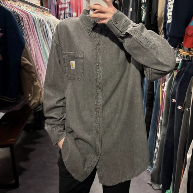  [IM] Carhartt 칼하트 긴팔 셔츠 데님 그레이