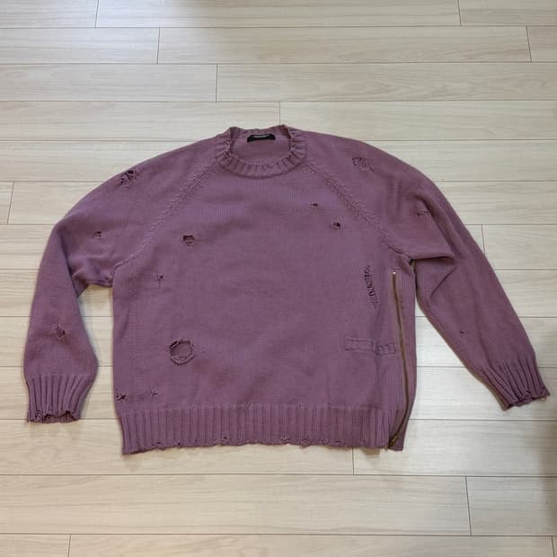 Undercover SS21 distressed knit lavender