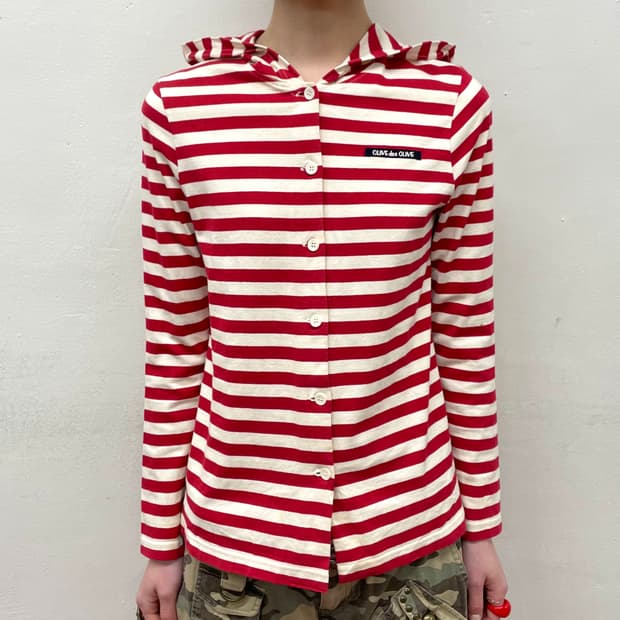 Olive Red Stripe Burton Hooded Zip-Up