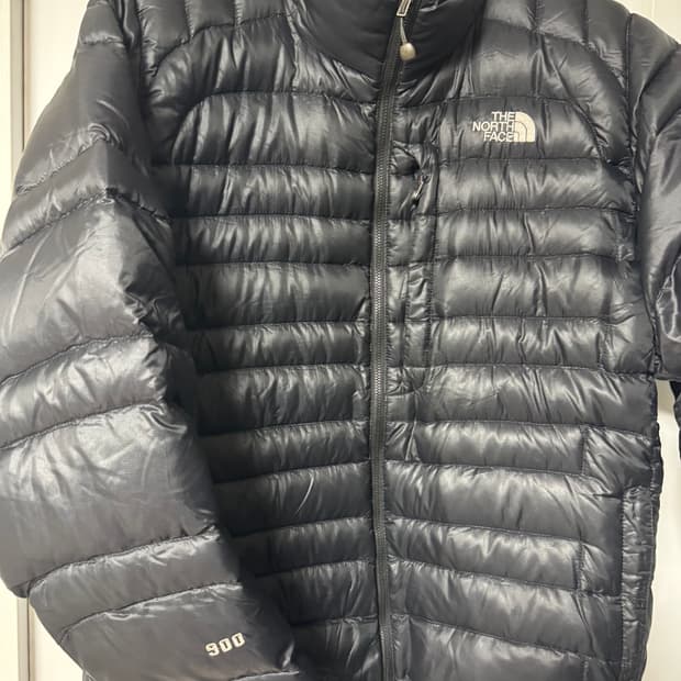 노스페이스 900 필파워 블랙 다운 초경량패딩 세탁완료