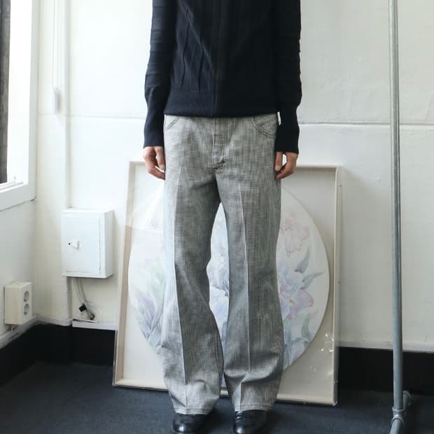 80s Lee 플레어 체크 팬츠