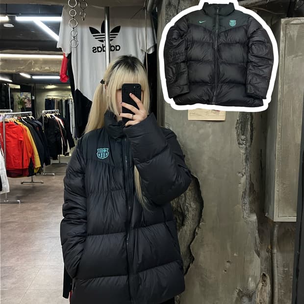 나이키 FC 바르셀로나 덕다운 패딩 블랙 XL  #csz2120