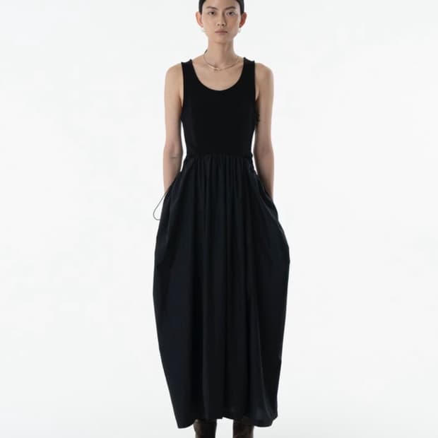 AMOMENTO SHEER JERSEY DRESS