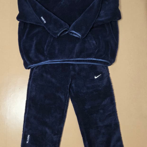 나이키 x 드레이크 녹타 8K 픽스 플리스 후드 미드나잇 네이비 셋업 