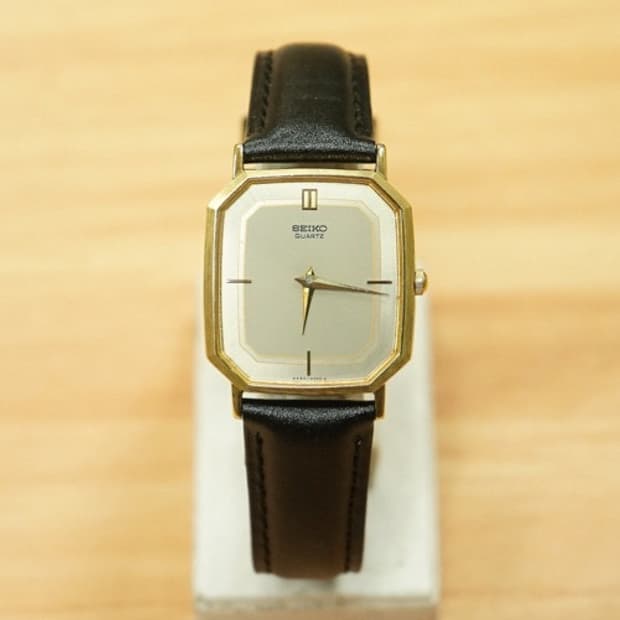 80s 세이코 6530-5210 옥타곤 프레임 금장 쿼츠 시계