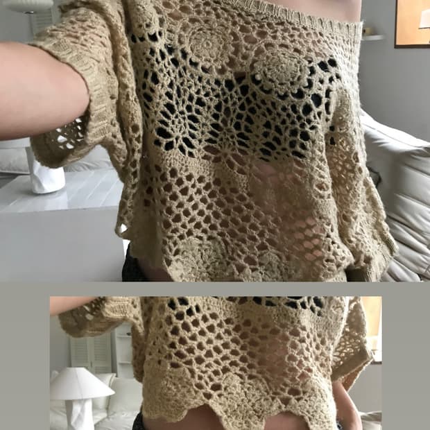 vintage crochet knit