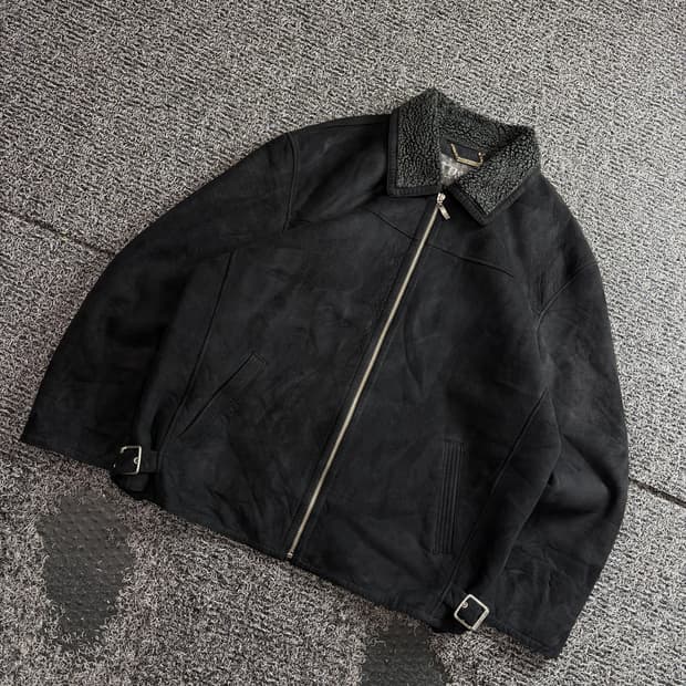 90s paolo ferrari 아카이브 스웨이드 무스탕 3593