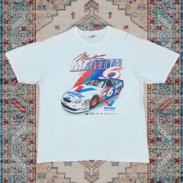 Hanes 90s 나스카 마크 마틴 발볼린 레이싱 티셔츠 XL