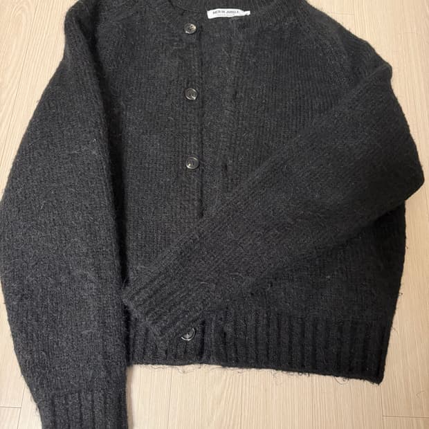 브러쉬드 알파카 크루 넥 가디건 [블랙] XL 105