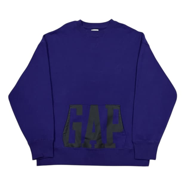GAP 갭 스펠로고 퍼플 기모 스웻 맨투맨 L