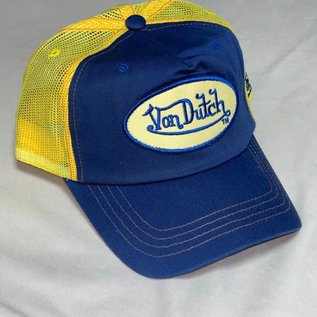Von dutch yellow navy mesh hat