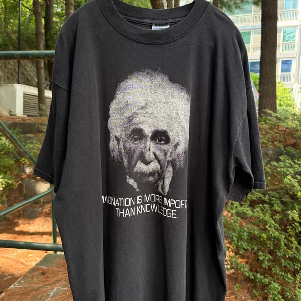 90s Albert Einstein 아인슈타인 페이스 티셔츠