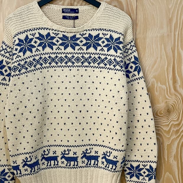 폴로 랄프로렌 노르딕 스노우 플레이크 스웨터
