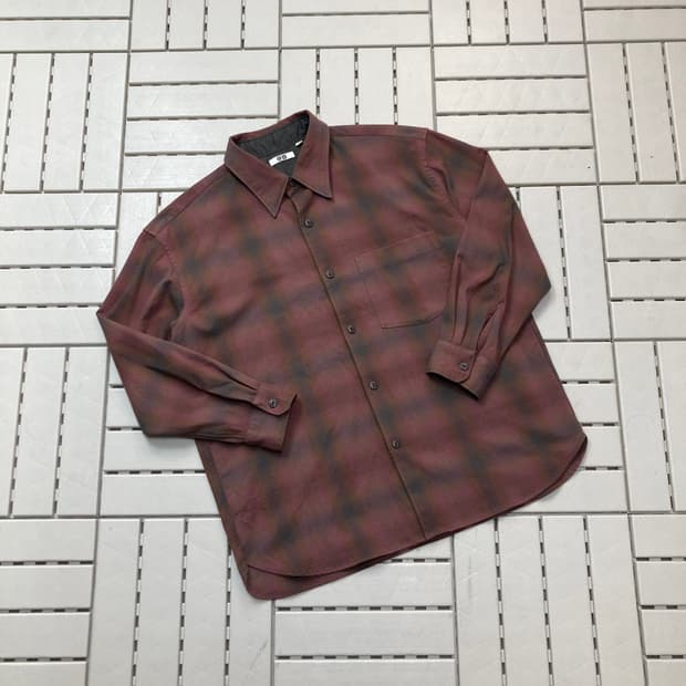 [XL]유니클로 워크 체크 남방 0279