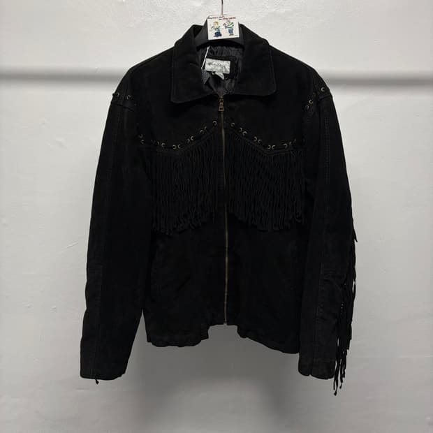 빈티지 스웨이드 프린지 자켓