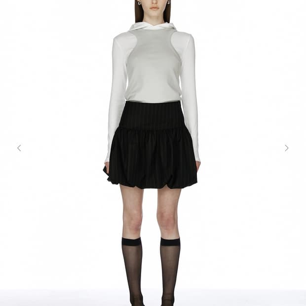 버뮬라 후디 롱 슬리스리스 화이트