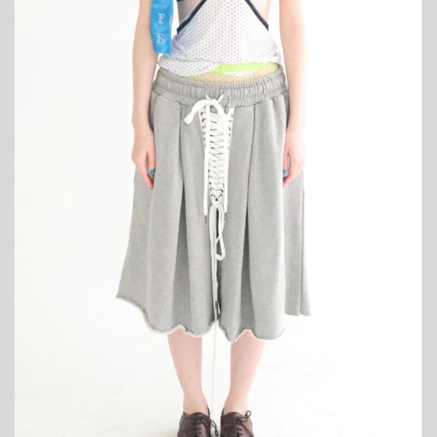 샵페어리 eyelet corset bermuda pants