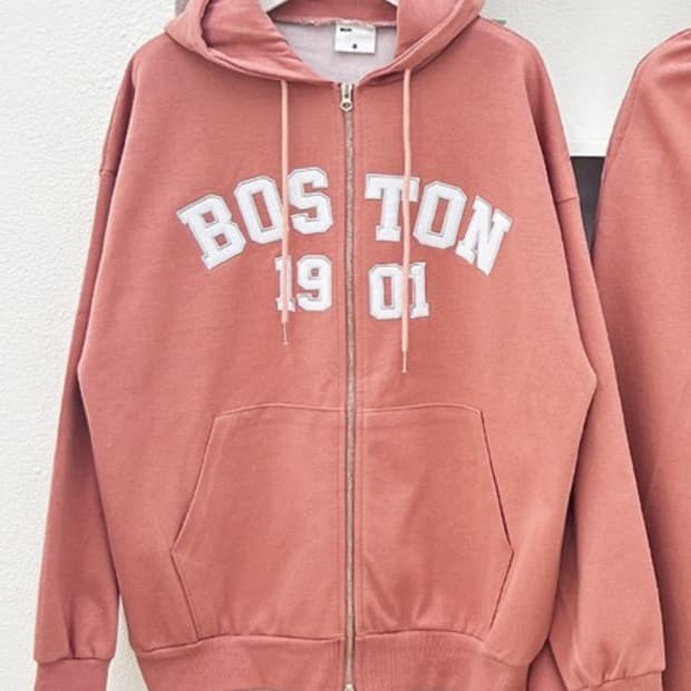 보스턴 핑크 후드집업
