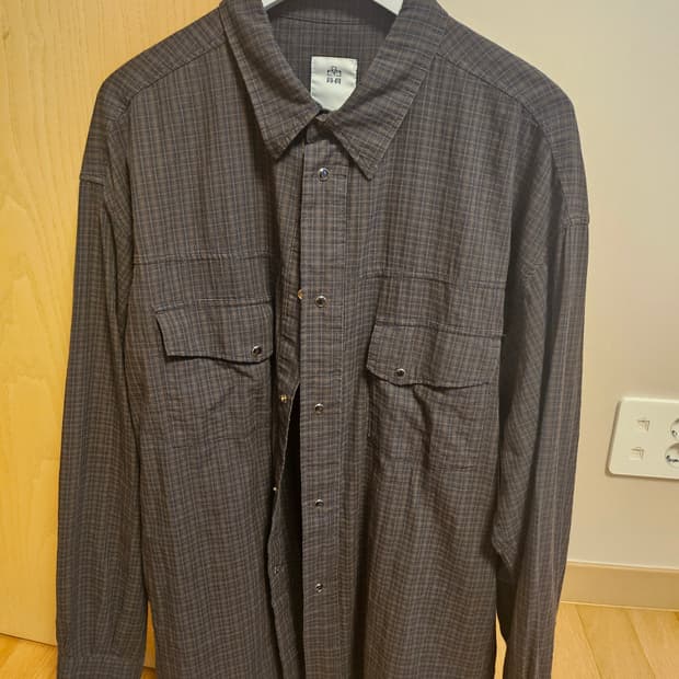 3)폴리테루 웨스턴체크셔츠 다크브라운