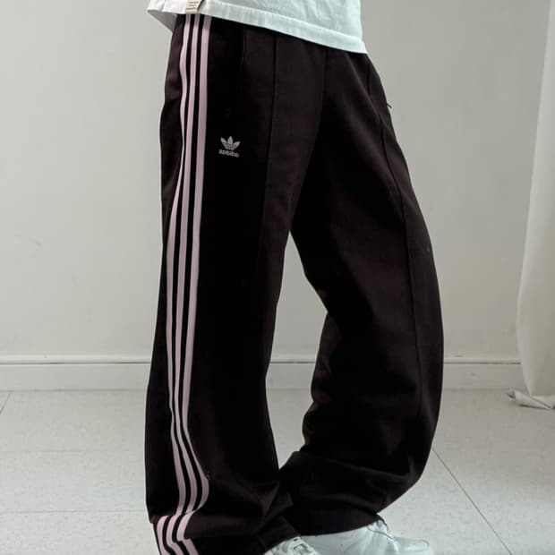 아디다스 핑크 브라운 트랙팬츠