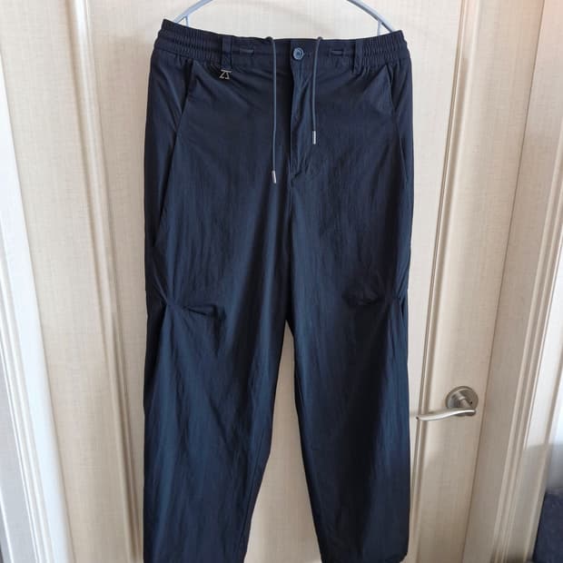 지오송지오 커브드 와이드 팬츠 블랙 30-32